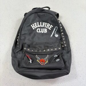 Stranger Things Hellfire Club Backpack Black Studded Eddie Munson Netflix Bag